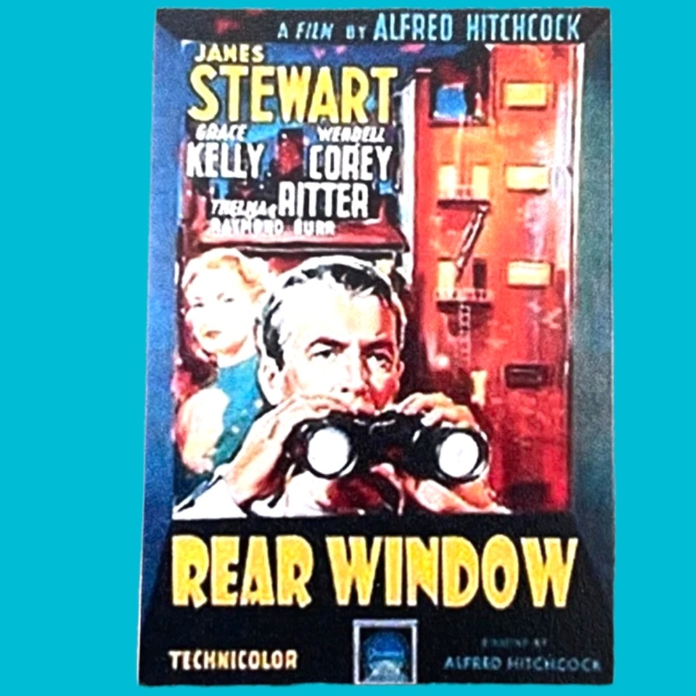 Alfred Hitchcock Rear Window Tin Metal Sign Grace Kelly 8” x 12” NWT Retro Look